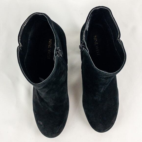 Nine West KerryLeeo Black Suede Button Ankle Booties Boots Womens 8.5 - Picture 14 of 16